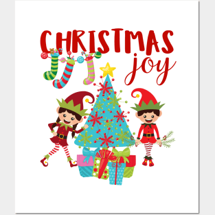 Christmas Joy Elves Posters and Art